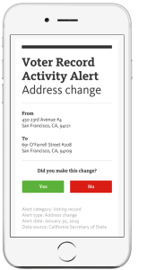 VoteReady Voter Record Activty Alert: Address change